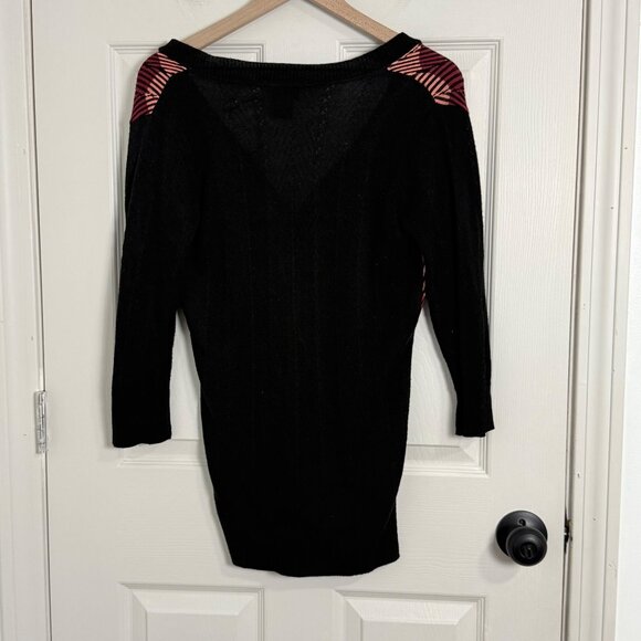 Y2K Blouse Womens Small Long Sleeve Vintage USA Red Orange Witchy Grunge Gothic - Picture 2 of 14